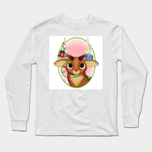 Rudolph with Christmas decorations Long Sleeve T-Shirt